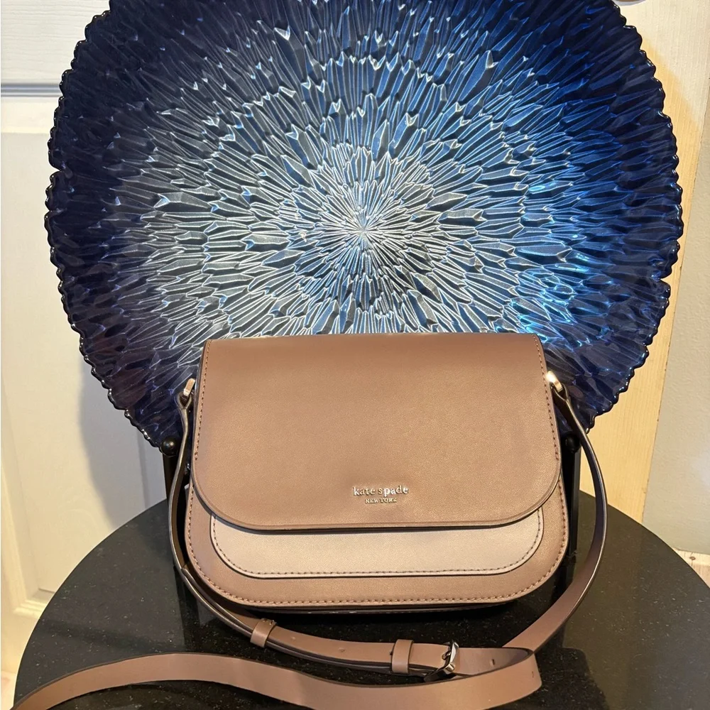 Kate Spade Neutral Mauve/Taupe Crossbody Purse - Picture 1 of 8